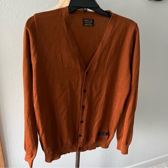 Neighborhood Other - NEIGHBORHOOD Men's  sz M Dark Orange Wool Blend Cardigan Vneck Long Slee…